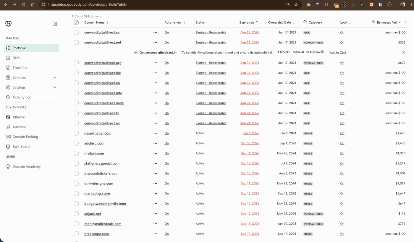 Domain Portfolio Suite
